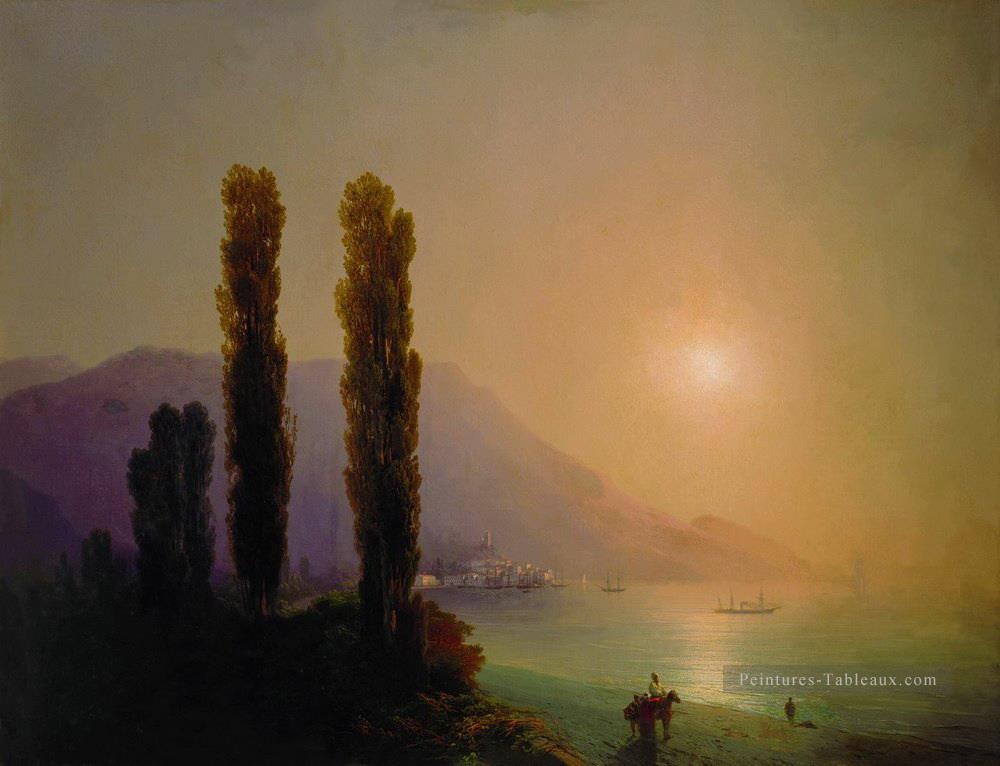 Ivan Aivazovsky lever du soleil sur la côte d’yalta Paysage marin Peintures à l'huile